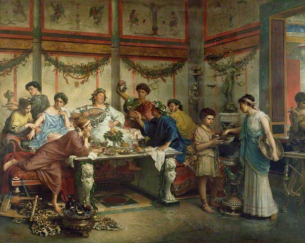 Photo courtesy of: http://blogs.getty.edu/iris/reclining-and-dining-and-drinking-in-ancient-rome/